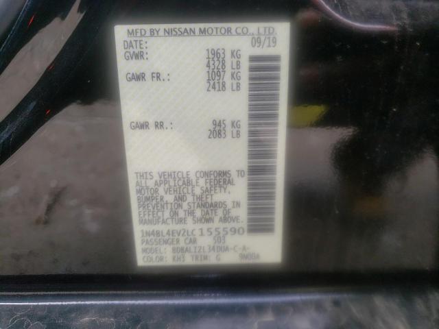 Photo 10 from auction – 2020 NISSAN ALTIMA SL with VIN 1N4BL4EV2LC155590