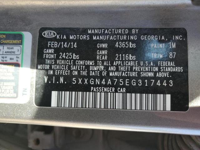 Photo 10 from auction – 2014 KIA OPTIMA EX with VIN 5XXGN4A75EG317443