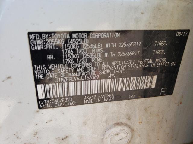 Photo 10 from auction – 2018 TOYOTA RAV4 LE with VIN JTMZFREV6JJ153069