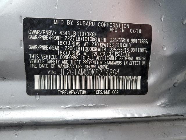 Photo 10 from auction – 2019 SUBARU CROSSTREK with VIN JF2GTAMC0K8214864