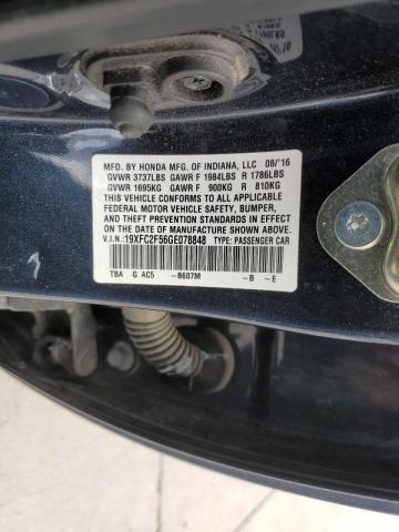Photo 10 from auction – 2016 HONDA CIVIC LX with VIN 19XFC2F56GE078848