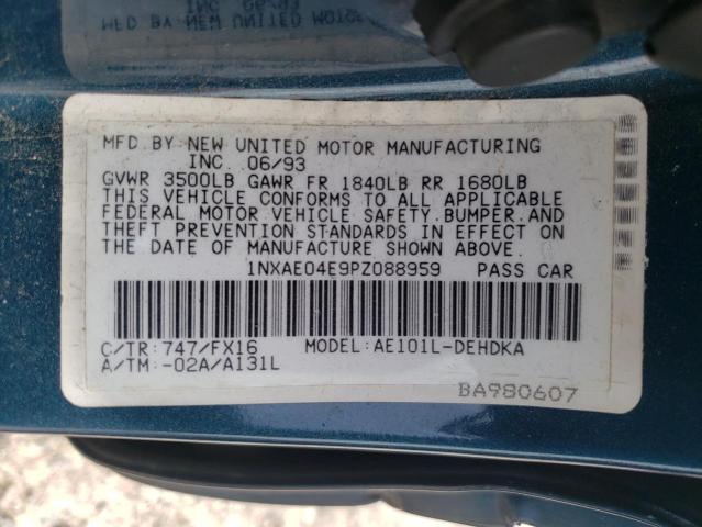 Photo 10 from auction – 1993 TOYOTA COROLLA with VIN 1NXAE04E9PZ088959