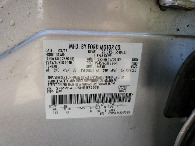 Photo 10 from auction – 2017 FORD EDGE SE with VIN 2FMPK4G95HBB72938