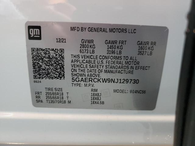 Photo 10 from auction – 2022 BUICK ENCLAVE PR with VIN 5GAERCKW9NJ129730
