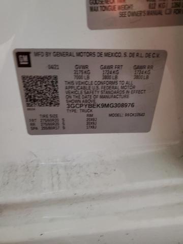 Photo 10 from auction – 2021 CHEVROLET SILVERADO with VIN 3GCPYBEK9MG308976