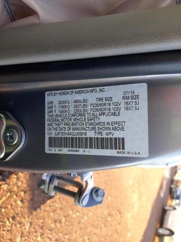 Photo 10 from auction – 2016 ACURA RDX TECHNO with VIN 5J8TB3H54GL005818