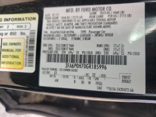 Photo 10 from auction – 2016 FORD FUSION SE with VIN 3FA6P0H70GR185996
