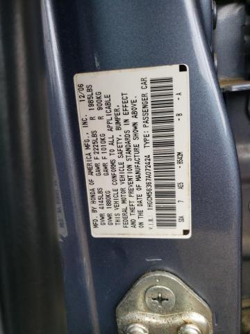 Photo 10 from auction – 2007 HONDA ACCORD with VIN 1HGCM56367A072424