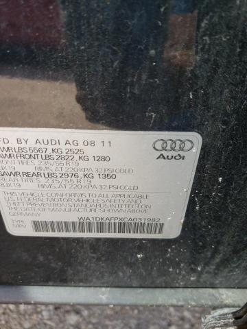 Photo 10 from auction – 2012 AUDI Q5 PREMIUM with VIN WA1DKAFPXCA031982