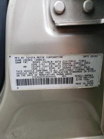 Photo 10 from auction – 2003 TOYOTA RAV4 with VIN JTEHH20V036089441