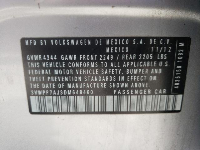 Photo 10 from auction – 2013 VOLKSWAGEN JETTA S with VIN 3VWPP7AJ3DM648460