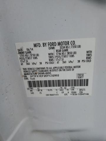 Photo 10 from auction – 2014 FORD F150 SUPER with VIN 1FTFX1EF2EFC32502