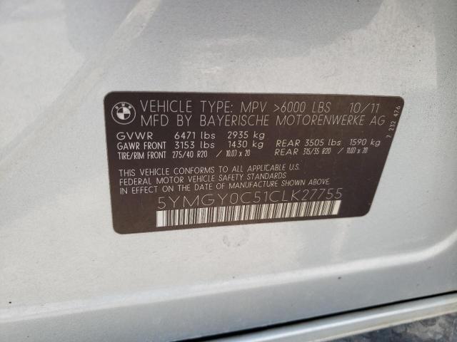 Photo 10 from auction – 2012 BMW X5 M with VIN 5YMGY0C51CLK27755
