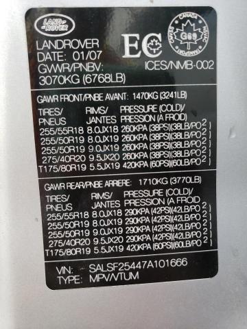 Photo 10 from auction – 2007 LAND ROVER RANGE ROVE with VIN SALSF25447A101666
