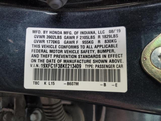 Photo 10 from auction – 2019 HONDA CIVIC EX with VIN 19XFC1F38KE213409