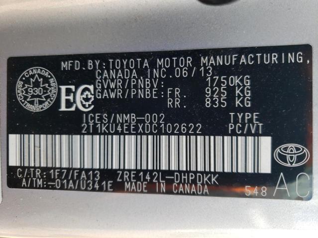 Photo 10 from auction – 2013 TOYOTA COROLLA MA with VIN 2T1KU4EEXDC102622