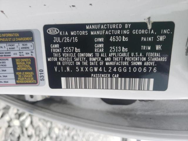 Photo 10 from auction – 2016 KIA OPTIMA SX with VIN 5XXGW4L24GG100676