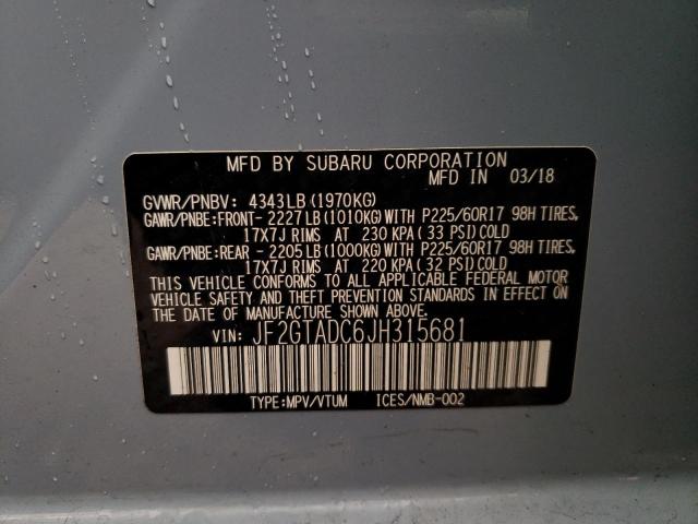 Photo 10 from auction – 2018 SUBARU CROSSTREK with VIN JF2GTADC6JH315681
