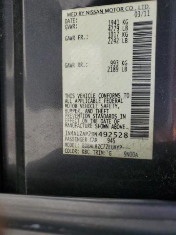 Zdjęcie 10 z aukcji – 2011 NISSAN ALTIMA BAS z VIN 1N4AL2AP2BN492528