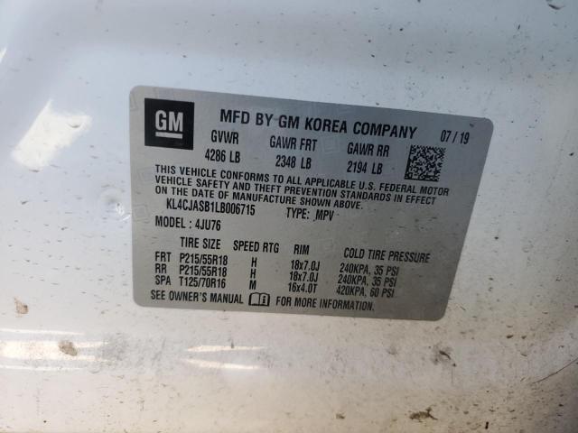 Photo 10 from auction – 2020 BUICK ENCORE PRE with VIN KL4CJASB1LB006715