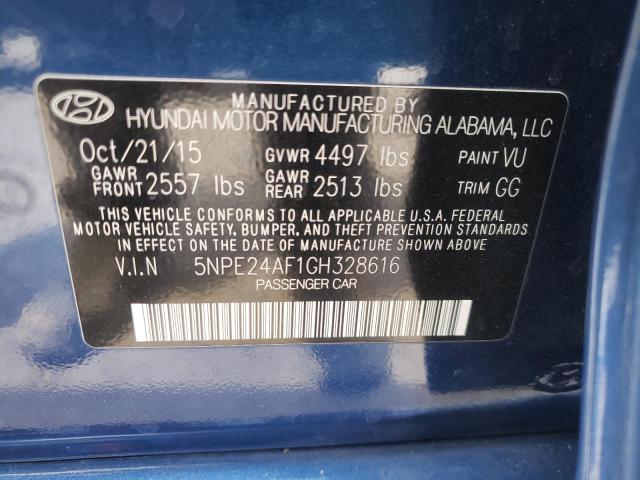Photo 10 from auction – 2016 HYUNDAI SONATA SE with VIN 5NPE24AF1GH328616