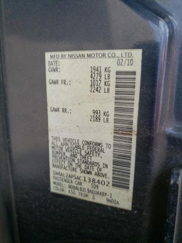 Photo 10 from auction – 2010 NISSAN ALTIMA BAS with VIN 1N4AL2AP5AC138402