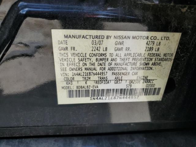 Photo 10 from auction – 2007 NISSAN ALTIMA 2.5 with VIN 1N4AL21E87N444957