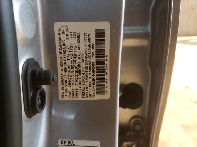Photo 10 from auction – 2016 HONDA CR-V EXL with VIN 2HKRM3H76GH560889