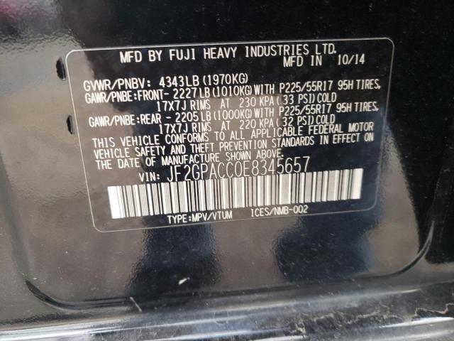 Photo 10 from auction – 2014 SUBARU XV CROSSTR with VIN JF2GPACC0E8345657