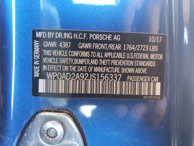 Photo 10 from auction – 2018 PORSCHE 911 TURBO with VIN WP0AD2A92JS156337