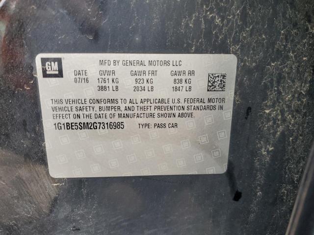 Photo 10 from auction – 2016 CHEVROLET CRUZE LT with VIN 1G1BE5SM2G7316985