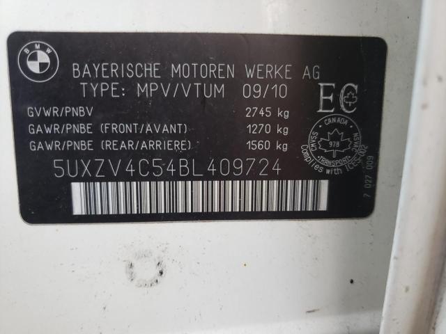 Photo 10 from auction – 2011 BMW X5 XDRIVE3 with VIN 5UXZV4C54BL409724