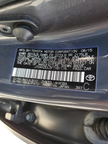 Photo 10 from auction – 2015 TOYOTA PRIUS with VIN JTDKN3DU3F1981176
