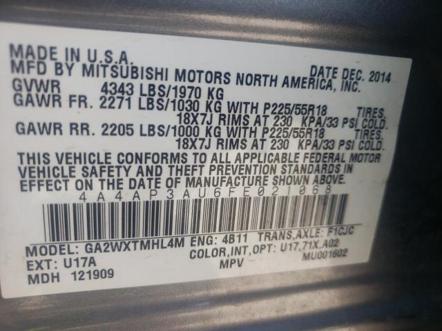 Фото 10 с аукциона – 2015 MITSUBISHI OUTLANDER с VIN 4A4AP3AU6FE021068