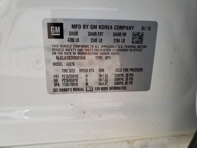 Photo 10 from auction – 2019 BUICK ENCORE PRE with VIN KL4CJASB2KB901046