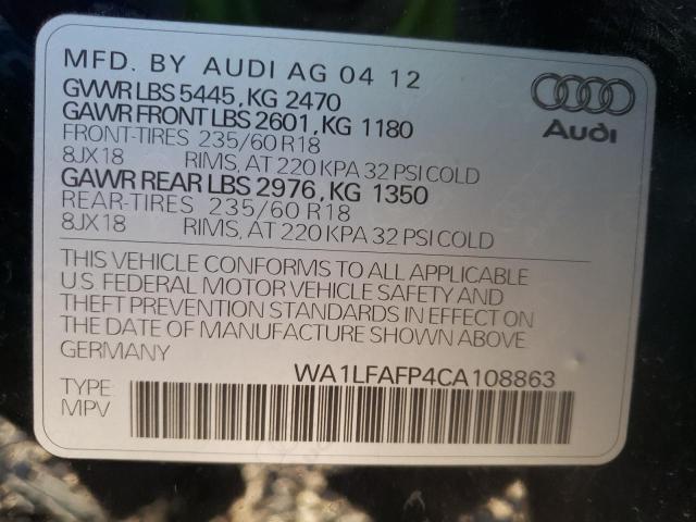 Photo 10 from auction – 2012 AUDI Q5 PREMIUM with VIN WA1LFAFP4CA108863