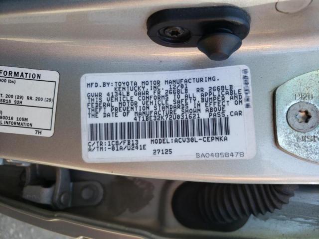 Photo 10 from auction – 2002 TOYOTA CAMRY LE with VIN 4T1BE32K72U031621