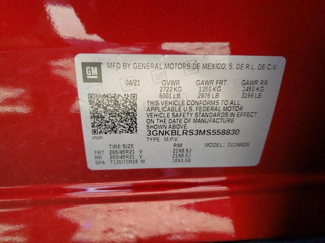 Photo 10 from auction – 2021 CHEVROLET BLAZER PRE with VIN 3GNKBLRS3MS558830