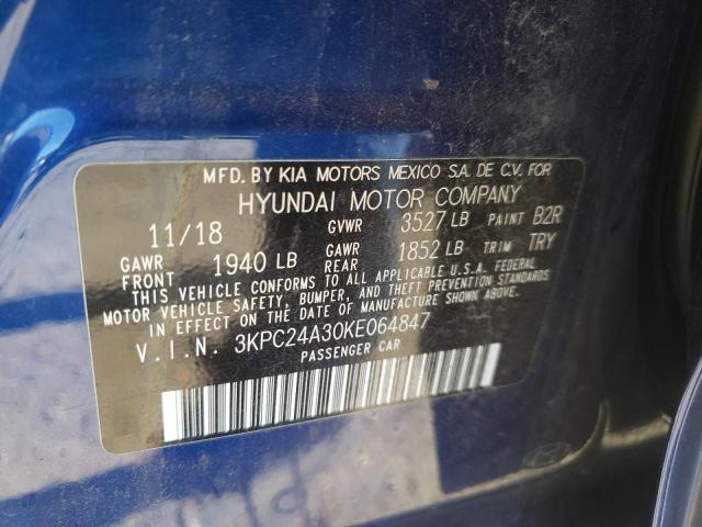 Photo 10 from auction – 2019 HYUNDAI ACCENT SE with VIN 3KPC24A30KE064847