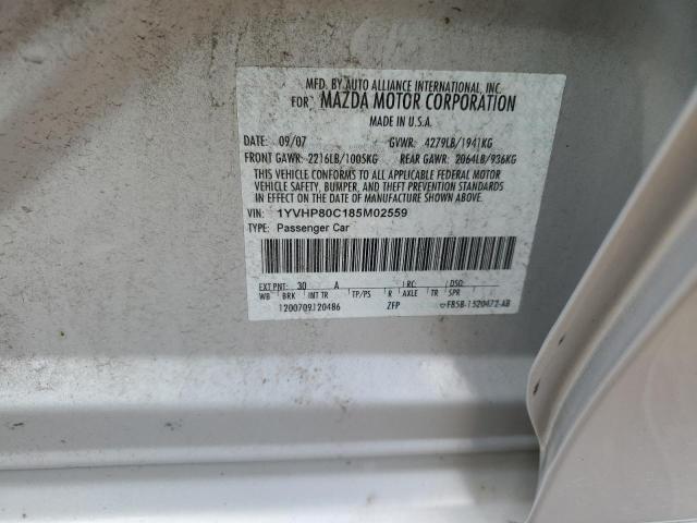 Photo 10 from auction – 2008 MAZDA 6 I with VIN 1YVHP80C185M02559