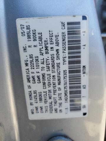 Photo 10 from auction – 2007 HONDA ACCORD EX with VIN 1HGCM56757A175305