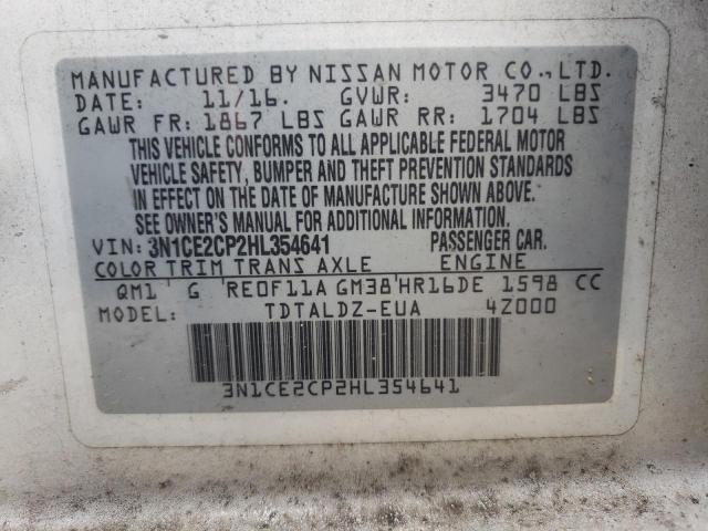 Photo 10 from auction – 2017 NISSAN VERSA NOTE with VIN 3N1CE2CP2HL354641
