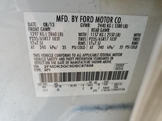 Photo 10 from auction – 2013 FORD EDGE SE with VIN 2FMDK3GC9DBC87898