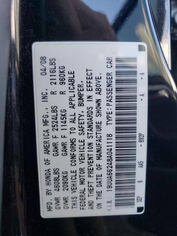 Photo 10 from auction – 2008 ACURA TL with VIN 19UUA66248A041118