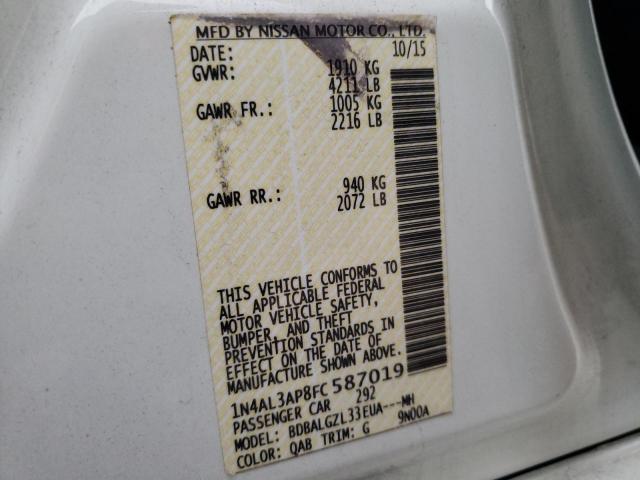 Photo 10 from auction – 2015 NISSAN ALTIMA 2.5 with VIN 1N4AL3AP8FC587019