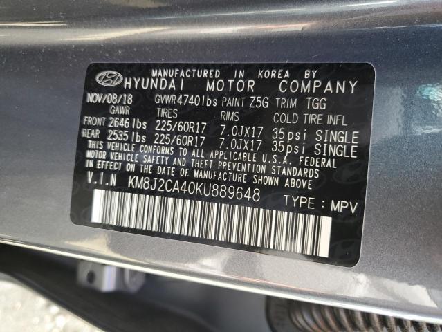 Photo 10 from auction – 2019 HYUNDAI TUCSON SE with VIN KM8J2CA40KU889648