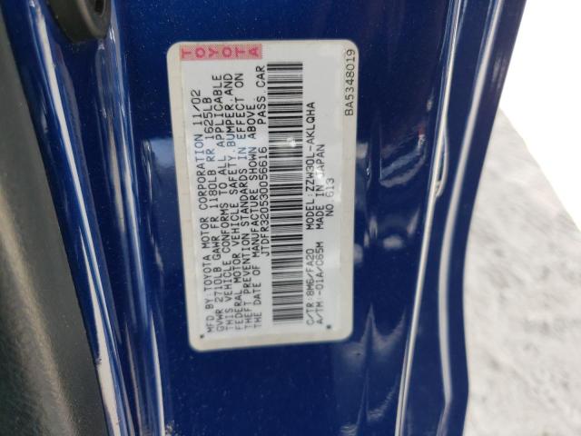 Photo 10 from auction – 2003 TOYOTA MR2 SPYDER with VIN JTDFR320530056616
