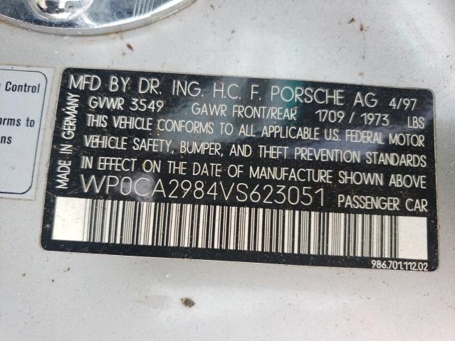Photo 10 from auction – 1997 PORSCHE BOXSTER with VIN WP0CA2984VS623051