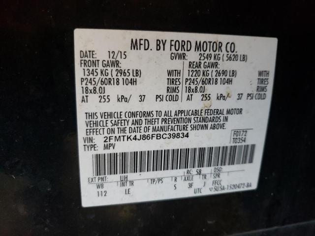 Photo 10 from auction – 2015 FORD EDGE SEL with VIN 2FMTK4J86FBC39834