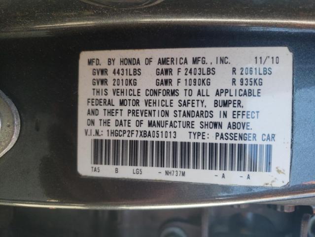 Photo 10 from auction – 2011 HONDA ACCORD EX with VIN 1HGCP2F7XBA051013
